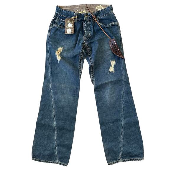 Stitch's Other - Stitch's Y2K Nebraska Flare Wide Leg Button Fly Buffalo Nickel Jeans Size 31 NWT